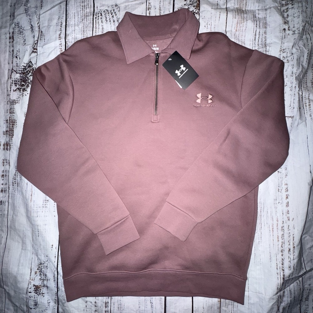 Under Armour Men's Icon Fleece Collared 1/4 Zip Medium Maroon Mist
